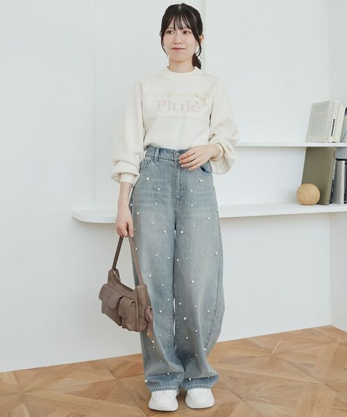 MAJESTIC LEGON（マジェスティックレゴン）の「レースリボンロゴニット（ニット/セーター・レディース・ピンク/ボルドー/グレー/アイボリー/ブラック・MEDIUM）」の9枚目の写真