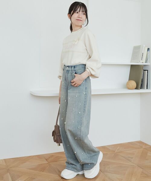 MAJESTIC LEGON（マジェスティックレゴン）の「レースリボンロゴニット（ニット/セーター・レディース・ピンク/ボルドー/グレー/アイボリー/ブラック・MEDIUM）」の10枚目の写真