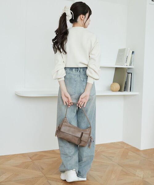 MAJESTIC LEGON（マジェスティックレゴン）の「レースリボンロゴニット（ニット/セーター・レディース・ピンク/ボルドー/グレー/アイボリー/ブラック・MEDIUM）」の11枚目の写真