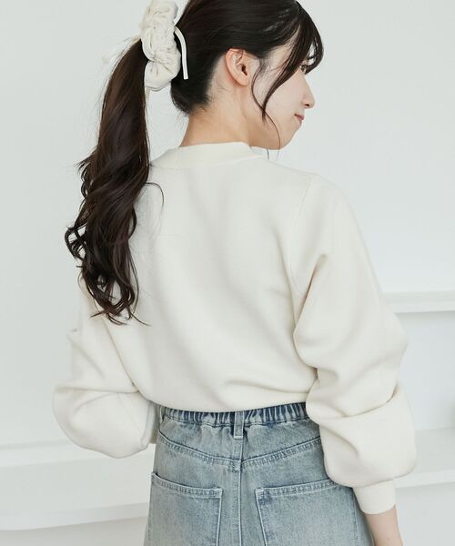 MAJESTIC LEGON（マジェスティックレゴン）の「レースリボンロゴニット（ニット/セーター・レディース・ピンク/ボルドー/グレー/アイボリー/ブラック・MEDIUM）」の14枚目の写真