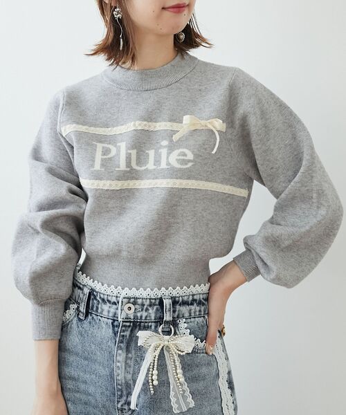 MAJESTIC LEGON（マジェスティックレゴン）の「レースリボンロゴニット（ニット/セーター・レディース・ピンク/ボルドー/グレー/アイボリー/ブラック・MEDIUM）」の21枚目の写真