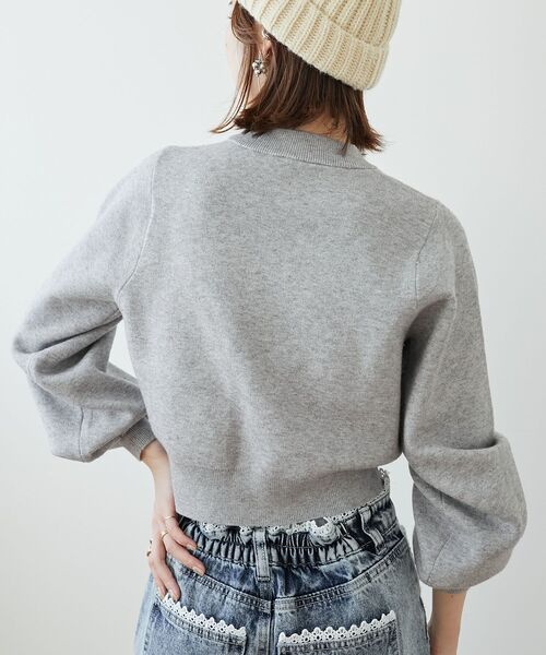 MAJESTIC LEGON（マジェスティックレゴン）の「レースリボンロゴニット（ニット/セーター・レディース・ピンク/ボルドー/グレー/アイボリー/ブラック・MEDIUM）」の22枚目の写真