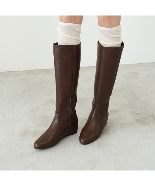 Launa lea（ラウナレア）の「【25秋冬新色】5cmインヒールロングブーツ(S149)（ブーツ・レディース・ブラック/ダークブラウン/ブラウン系その他/ブラック系その他・S/M/L/LL）」の17枚目の写真