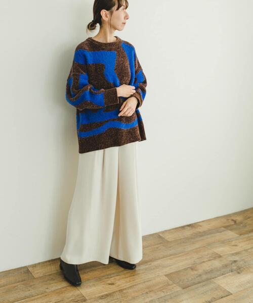 ITEMS URBANRESEARCH（アイテムズ アーバンリサーチ）の「モールフェザージャガードニット（ニット/セーター・レディース・チャコールグレー/アイボリー/ブラウン・FREE）」の21枚目の写真