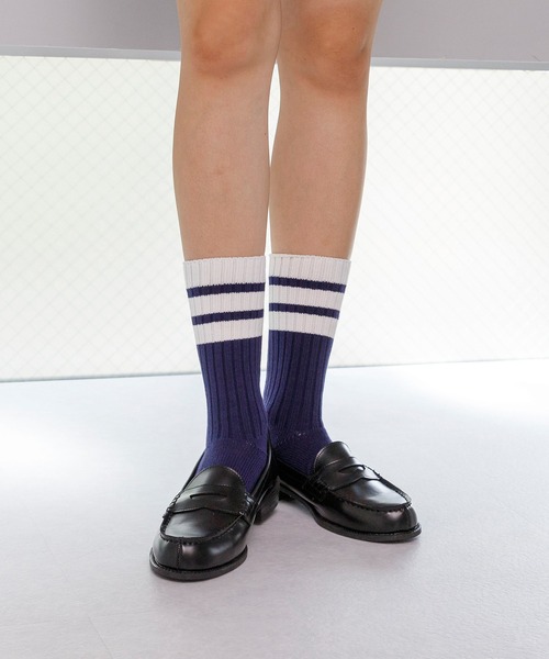 rasox（ラソックス）の「rasox（ラソックス）／　クラシックライン・リブクルー（ソックス/靴下・レディース・ネイビー/ブラック×ホワイト/ボルドー/ホワイト・MEDIUM/SMALL/LARGE）」の21枚目の写真