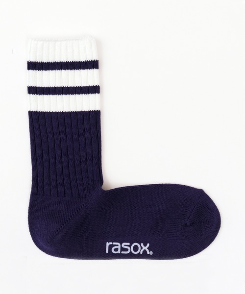 rasox（ラソックス）の「rasox（ラソックス）／　クラシックライン・リブクルー（ソックス/靴下・レディース・ネイビー/ブラック×ホワイト/ボルドー/ホワイト・MEDIUM/SMALL/LARGE）」の9枚目の写真