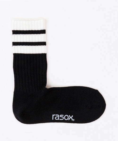 rasox（ラソックス）の「rasox（ラソックス）／　クラシックライン・リブクルー（ソックス/靴下・レディース・ネイビー/ブラック×ホワイト/ボルドー/ホワイト・MEDIUM/SMALL/LARGE）」の11枚目の写真
