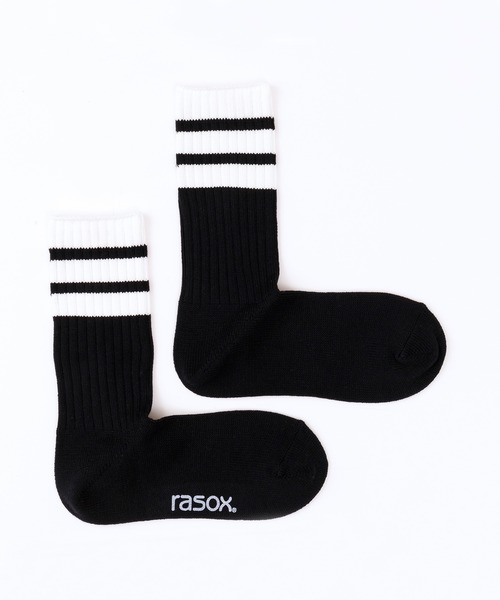 rasox（ラソックス）の「rasox（ラソックス）／　クラシックライン・リブクルー（ソックス/靴下・レディース・ネイビー/ブラック×ホワイト/ボルドー/ホワイト・MEDIUM/SMALL/LARGE）」の10枚目の写真