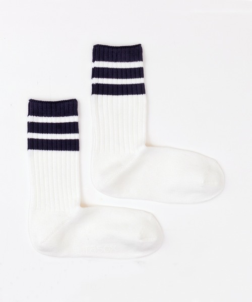 rasox（ラソックス）の「rasox（ラソックス）／　クラシックライン・リブクルー（ソックス/靴下・レディース・ネイビー/ブラック×ホワイト/ボルドー/ホワイト・MEDIUM/SMALL/LARGE）」の12枚目の写真