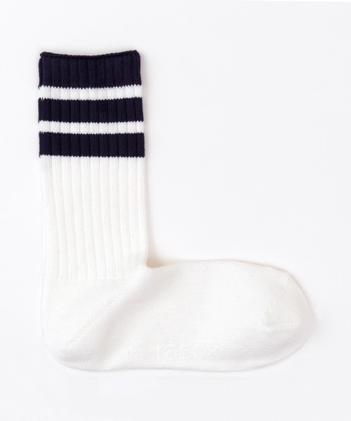 rasox（ラソックス）の「rasox（ラソックス）／　クラシックライン・リブクルー（ソックス/靴下・レディース・ネイビー/ブラック×ホワイト/ボルドー/ホワイト・MEDIUM/SMALL/LARGE）」の13枚目の写真