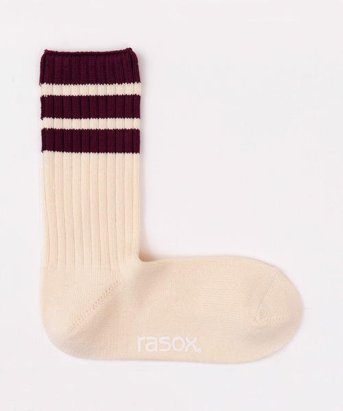 rasox（ラソックス）の「rasox（ラソックス）／　クラシックライン・リブクルー（ソックス/靴下・レディース・ネイビー/ブラック×ホワイト/ボルドー/ホワイト・MEDIUM/SMALL/LARGE）」の15枚目の写真