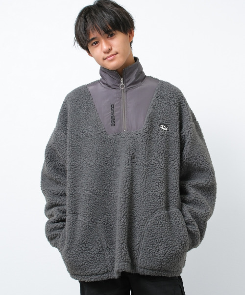 セール】CONVERSE 別注ボアハーフジップアップトレーナー（スウェット