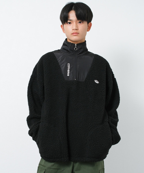 90s-00s a.p.c. long sleeve kakko下北沢 ours セール】CONVERSE 別注ボアハーフジップアップトレーナー（スウェット