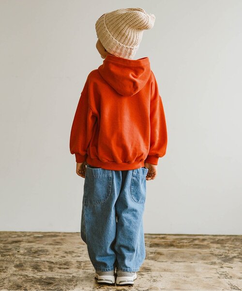 p.premier（ピードットプルミエ）の「ゆるシルエットのかぶりパーカー（パーカー・キッズ・オレンジ/アイボリー/グリーン・110/100/90/80/140/130/120）」の7枚目の写真