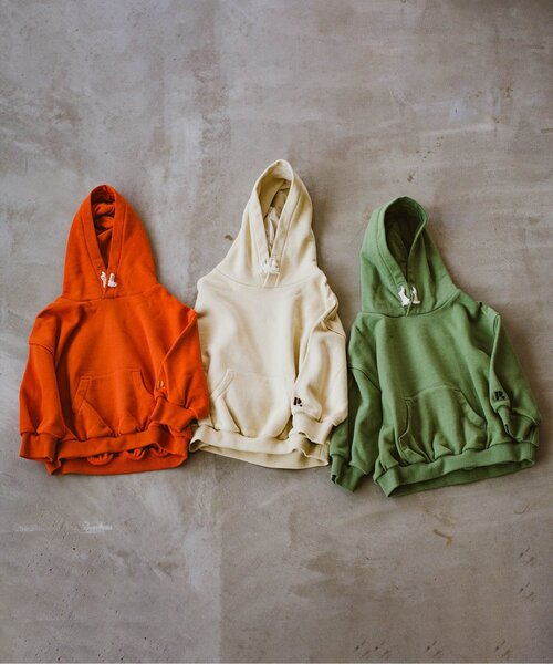 p.premier（ピードットプルミエ）の「ゆるシルエットのかぶりパーカー（パーカー・キッズ・オレンジ/アイボリー/グリーン・110/100/90/80/140/130/120）」の11枚目の写真