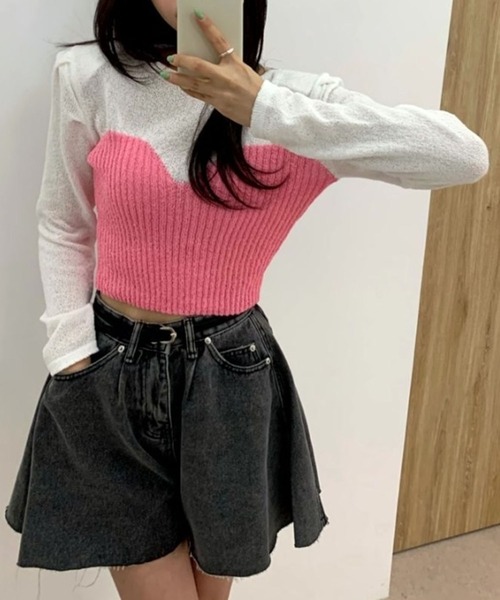 LYEON(リヨン)の「切りっぱなしフレアデニムショートパンツ/デニムスカパン(デニムパンツ・レディース・ブルー/ブラック・MEDIUM/SMALL)」の16枚目の写真