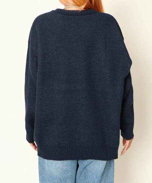 GORGE（ゴージ）の「《USAフラッグ×オーバーシルエット》レディース ニット セーター 主役級 春秋冬（ニット/セーター・レディース・オフホワイト/グレー/ネイビー/グリーン/ボルドー・F）」の8枚目の写真