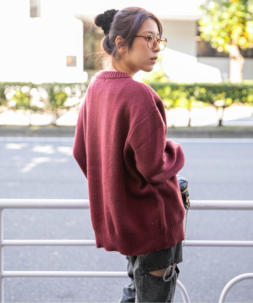 セール】《USAフラッグ×オーバーシルエット》レディース ニット