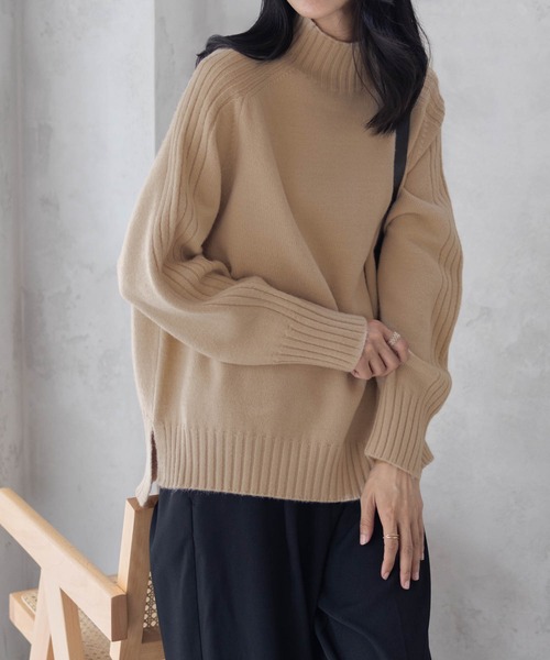 nAvy 洗えるニット もっちりもちもち ハイネックプルオーバー（ニット