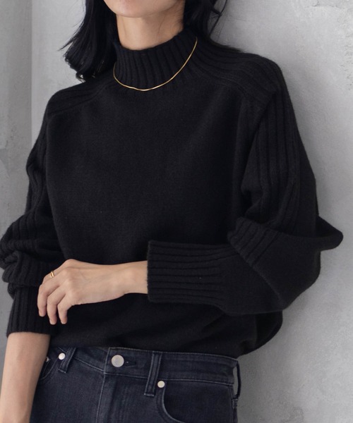 nAvy 洗えるニット もっちりもちもち ハイネックプルオーバー（ニット