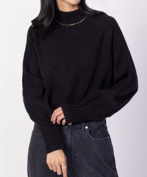 NAVY(ネイビー)の「nAvy 洗えるニット もっちりもちもち ハイネックプルオーバー(ニット/セーター・レディース・オレンジ/ベージュ/グリーン/ブラック・M/L)」の7枚目の写真