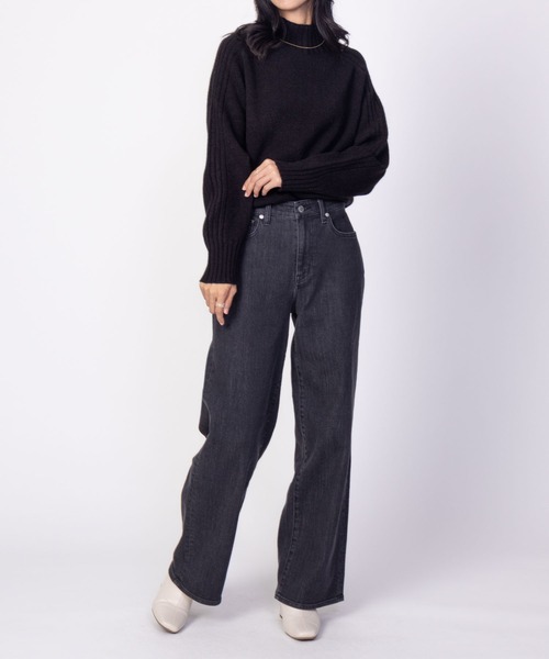 NAVY(ネイビー)の「nAvy 洗えるニット もっちりもちもち ハイネックプルオーバー(ニット/セーター・レディース・オレンジ/ベージュ/グリーン/ブラック・M/L)」の8枚目の写真