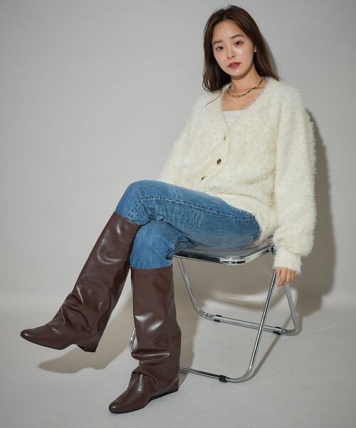 PUBLUX（パブリュクス）の「PUBLUX/パブリュクス フェイクレザー カバーブーツ　限定展開（ブーツ・レディース・ブラック/ブラウン・23.0cm/24.0cm/25.0cm）」の13枚目の写真
