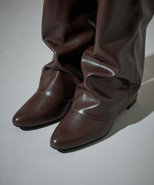 PUBLUX（パブリュクス）の「PUBLUX/パブリュクス フェイクレザー カバーブーツ　限定展開（ブーツ・レディース・ブラック/ブラウン・23.0cm/24.0cm/25.0cm）」の19枚目の写真