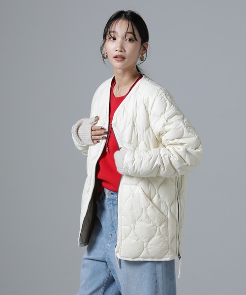 TAION タイオン　ミリタリーダブルジップ キルティングダウンジャケット TAION（タイオン）の「TAION/タイオン MILITARY WZIP JACKET