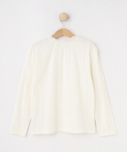 SHOO・LA・RUE（シューラルー）の「【100-140cm/プチセレ】フリルレースでお上品に インナートップス（Tシャツ/カットソー・キッズ・ブラック/オフホワイト・10/11/12/13/14）」の4枚目の写真