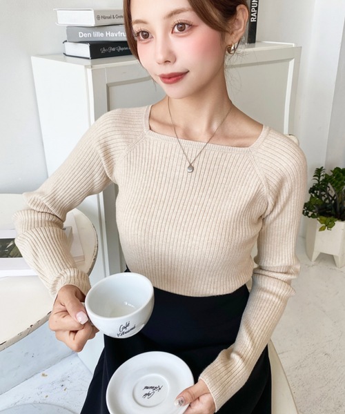 moment+(モーメントプラス)の「【累計販売枚数2万枚突破!】【14色展開】12Gスクエアネックリブニットプルオーバー〈手洗い可能〉(ニット/セーター・レディース・ブラウン/チャコールグレー/ナチュラル/アイボリー/ブラック/ボルドー/ブラウン系その他/ブルー/ピンクベージュ/ネイビー/ダークグリーン/オレンジ/レッド/杢グレー・M/L)」の20枚目の写真