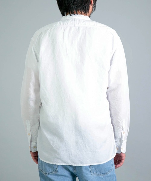 OMNIGOD（オムニゴッド）の「[OMNIGOD mens / オムニゴッド] リヨセルリネンポプリン スタンドカラーワークシャツ（シャツ/ブラウス・メンズ・ホワイト/ネイビー/ブラック・2/3/4）」の20枚目の写真