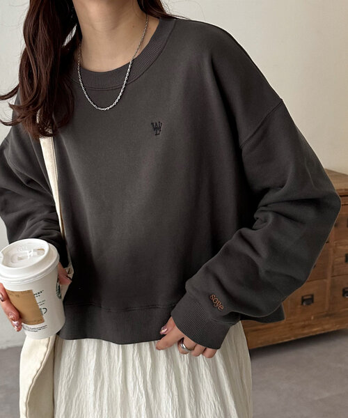 セール】【新色追加/WEB限定】袖ロゴ刺繍ショートスウェット（Tシャツ