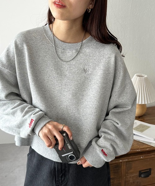 セール】【新色追加/WEB限定】袖ロゴ刺繍ショートスウェット（Tシャツ