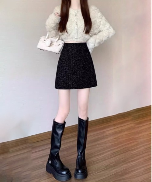 gossip!ロサンゼルス(ゴシップロサンゼルス)の「Y2K インナーパンツ付ラップ風ミニスカート(スカート・レディース・ブラック・S/M)」の13枚目の写真