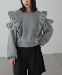 FREE'S MART | ◆肩フリルケーブルニット(ニット/セーター)
