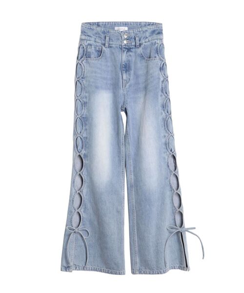 SIDE RIBBON DENIM PT/サイドリボンデニムパンツ CALNAMUR（カルナムール）の「SIDE RIBBON DENIM PT/サイド