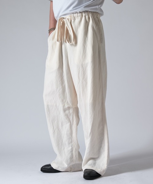 Lui's（ルイス）の「レーヨンリネンイージーパンツ（その他パンツ・メンズ・チャコールグレー/ホワイト/ブラック・S/M）」の2枚目の写真