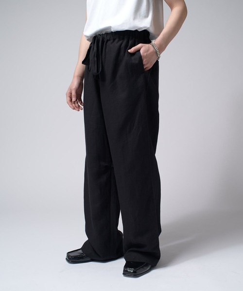 Lui's（ルイス）の「レーヨンリネンイージーパンツ（その他パンツ・メンズ・チャコールグレー/ホワイト/ブラック・S/M）」の4枚目の写真
