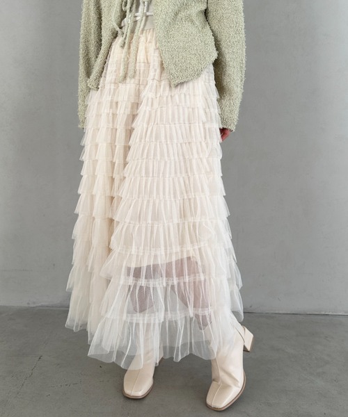 MYMOOD.（マイムード）の「チュールティアードスカート（スカート・レディース・ブラック/アイボリー/グレー・FREE）」の21枚目の写真