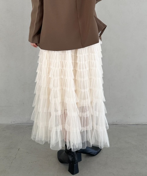 MYMOOD.（マイムード）の「チュールティアードスカート（スカート・レディース・ブラック/アイボリー/グレー・FREE）」の18枚目の写真