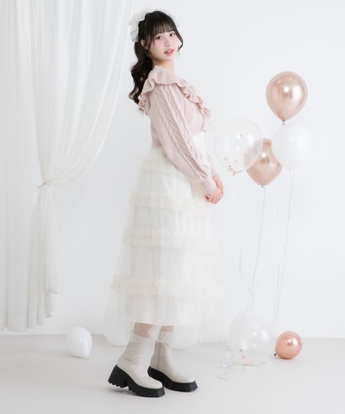 厚底ストレッチフィットショートブーツ 【大きいサイズ有
