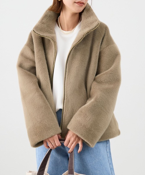 MICA&DEAL（マイカ＆ディール）の「スタンドカラーファーブルゾン