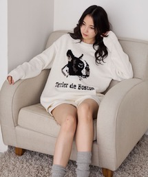 forksy.(フォルクシー)の【forksy.】ルームウェア DOGジャガードプルオーバー&パンツ セット(ルームウェア/パジャマ)