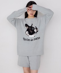 MONO-MART（モノマート）の「【forksy.】ルームウェア DOGジャガードプルオーバー＆パンツ セット（ルームウェア/パジャマ）」