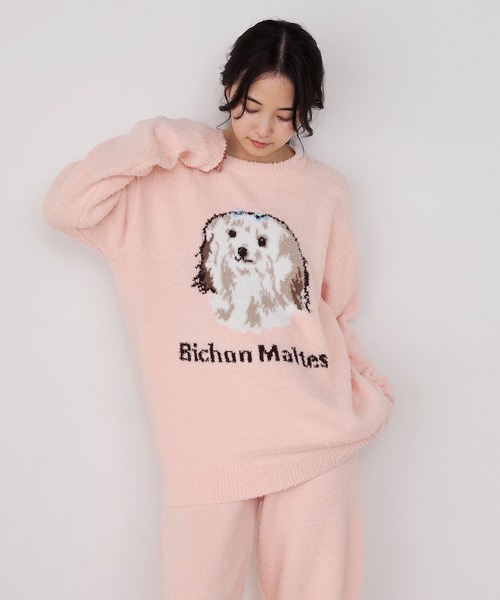 forksy.(フォルクシー)の「【forksy.】ルームウェア DOGジャガードプルオーバー&パンツ セット(ルームウェア/パジャマ・レディース・ブラック/オフホワイト/ピンク/ホワイト系/ホワイト系2/ライトブルー・FREE/LONG/SHORT)」の17枚目の写真
