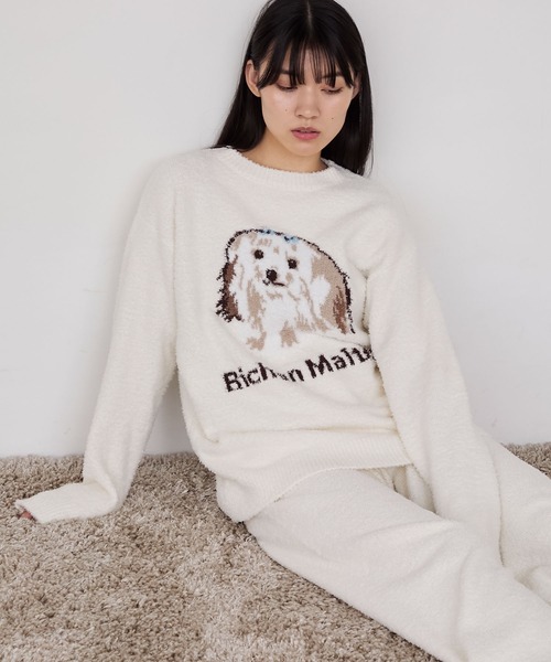 forksy.(フォルクシー)の「【forksy.】ルームウェア DOGジャガードプルオーバー&パンツ セット(ルームウェア/パジャマ・レディース・ブラック/オフホワイト/ピンク/ホワイト系/ホワイト系2/ライトブルー・FREE/LONG/SHORT)」の22枚目の写真