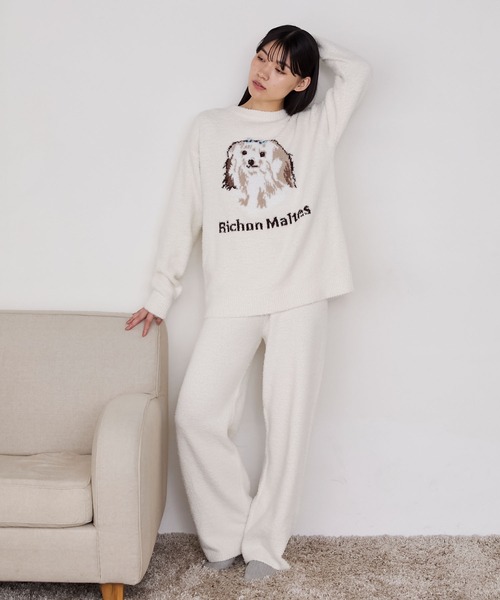 スムーズィー柴犬ジャガードプルオーバー＆ショートパンツセット オフホワイト JUNIOR】エアリーモコキャットジャガードプルオーバー&ショートパンツ