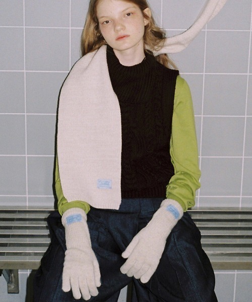 ROCKFISH WEATHERWEAR(ロックフィッシュウェザーウェア)の「FLUFFY LONG GLOVES(手袋・レディース・スカイブルー/イエロー/ネイビー/ベージュ/クリーム/グレー/ピンク/ブラウン/ライトグレー・FREE)」の10枚目の写真