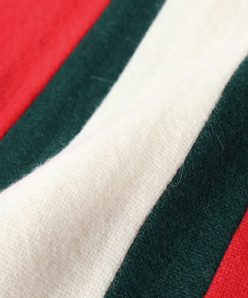 English Tradition スクールマフラー グリーン ENGLISH TRADITION 英国製SCHOOL MUFFLER GREEN×WHITE